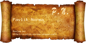Pavlik Norma névjegykártya